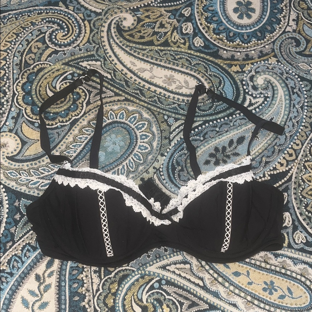 Black and White Lace Bra